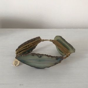 Bourbon and Bowties Blue Agate Bangle Bracelet